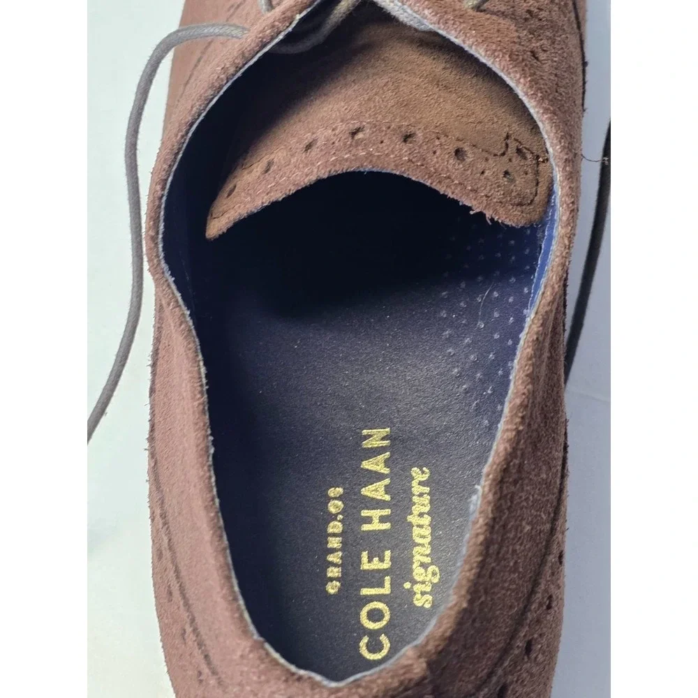 Cole Haan Grand Signature Men's Dress Shoes Size 9 M Brown Suede Leather Oxford